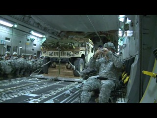 dropping hmmwv from a boeing c-17 globemaster iii